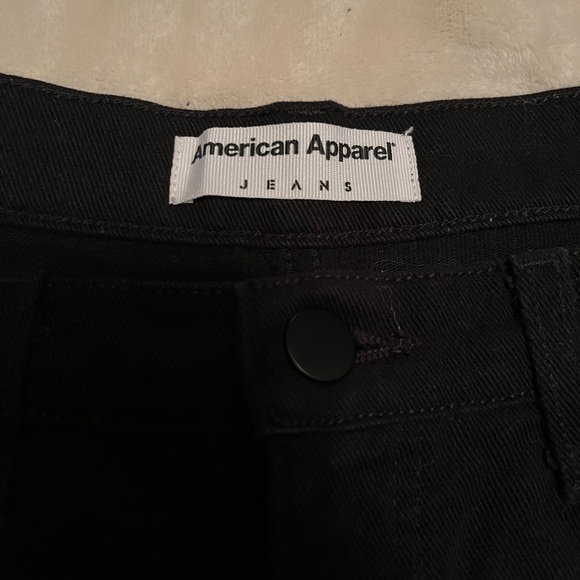 American Apparel - High Waisted Black Jean Shorts - Picture 4 of 8